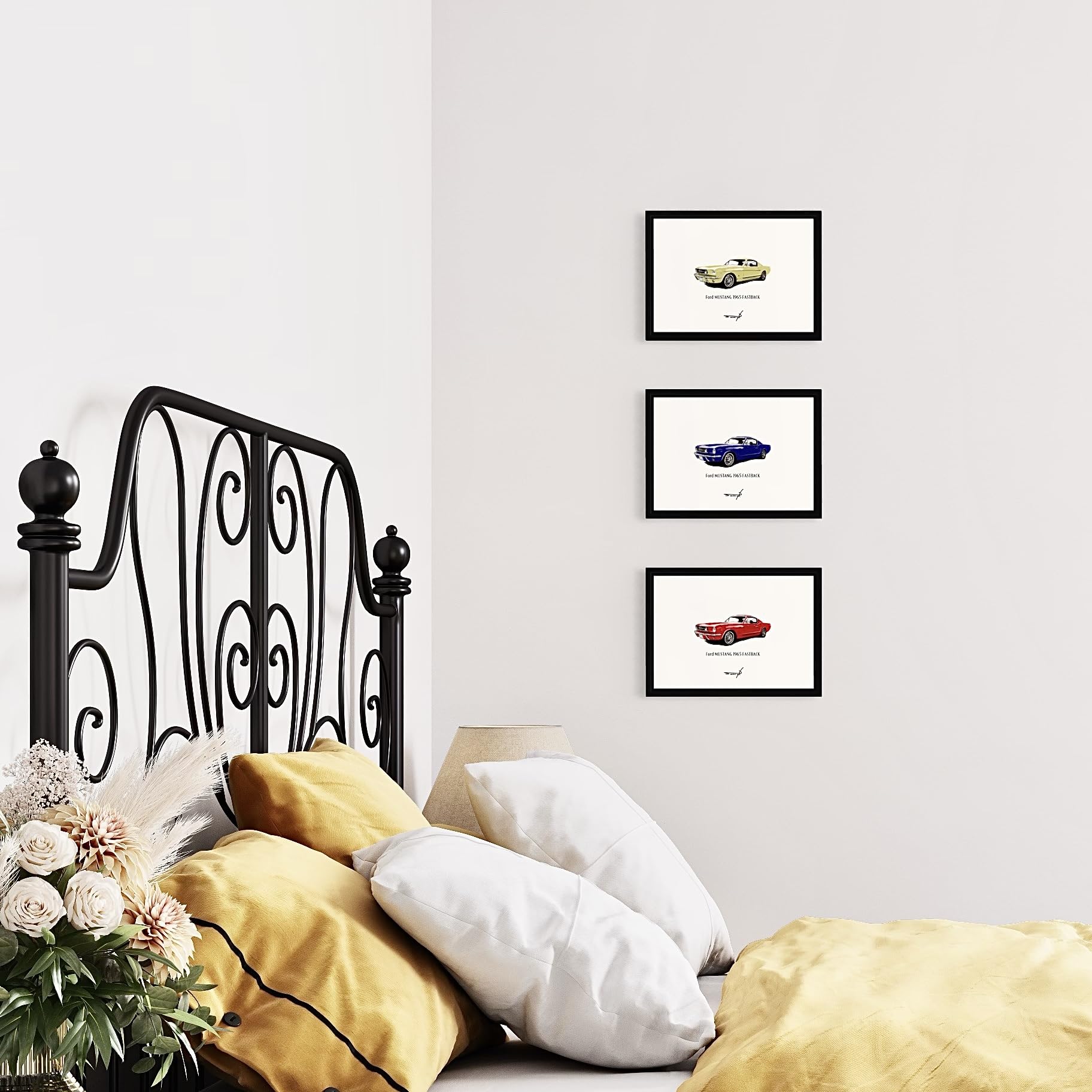 Amazon.co.jp: ポスター ビンテージカーポップアート アメ車 A4額入り